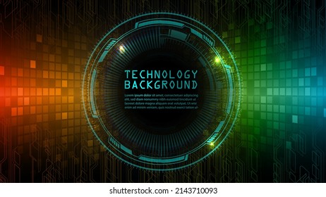 telón de fondo del concepto de tecnología futura del circuito cibernético. texto
