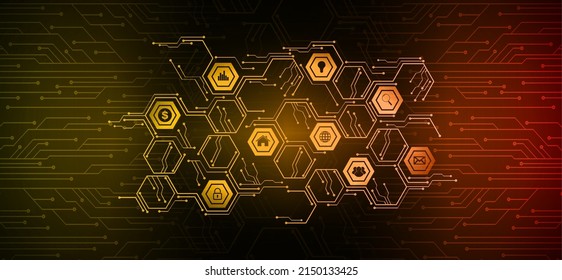 fondo de concepto de tecnología futura de circuito cibernético