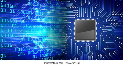 telón de fondo del concepto de tecnología futura del circuito cibernético. CPU