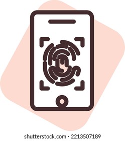 Cyber cloud ID touch, illustration, vector on white background.