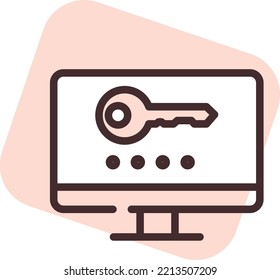 Palabra clave Cyber cloud, ilustración, vector sobre fondo blanco.