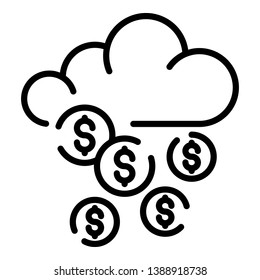 Cyber cloud robbery icon. Outline cyber cloud robbery vector icon for web design isolated on white background