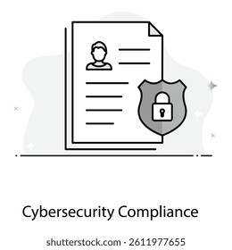 Cyber Compliance And Security Vector Icon Design, secure system, risk management