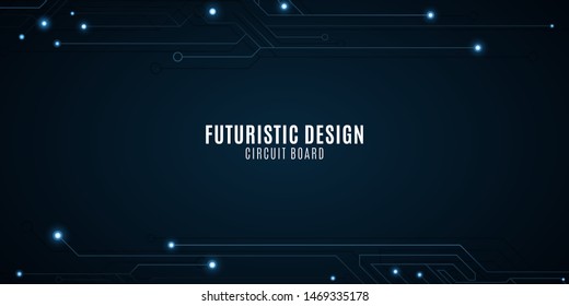 Cyber computer circuit background. Hi-tech design. Circuit board. Electronic network. Glowing neon lights. Vector illustration. EPS 10