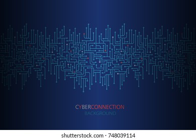   Cyber connection electronic circuit background.  Spu. Circuit lines design vector illustration