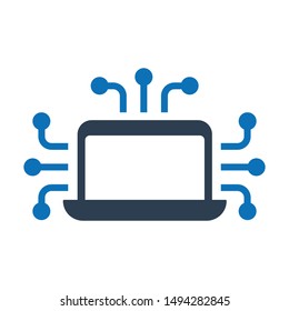 Cyber connection flat vector icon