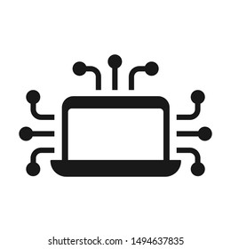 Cyber connection flat vector icon