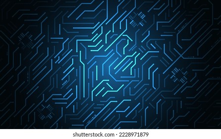 Cyber connection on the blue background. Hi-tech communication design. Electronic vector illustration. Abstract modern digital science technology futuristic circuit board.