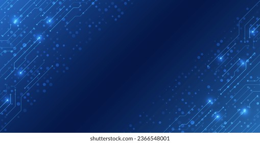 Cyber connection on the blue background. Hi-tech communication design. Electronic vector illustration. Abstract modern digital science technology futuristic circuit board.