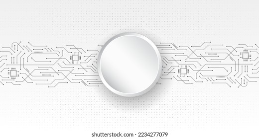 Cyber connection on the white background. Hi-tech communication design. Electronic vector illustration. Abstract modern digital science technology futuristic circuit board.