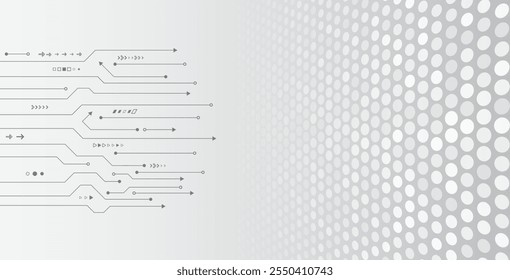 Conexión cibernética en el fondo blanco. Diseño de comunicación de alta tecnología. Ilustración vectorial Electrónica. Abstractas tecnología de ciencia digital moderna placa de circuito futurista.