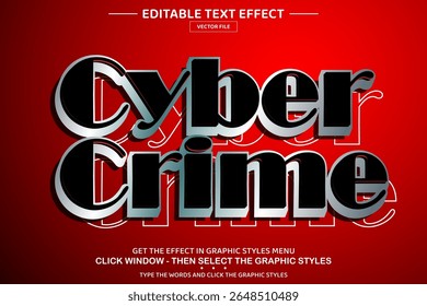 Cyber crime 3D editable text effect template