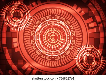 Cyber crime abtract technology red background with gear. Vector illustration cybercrime and cyber security concept.