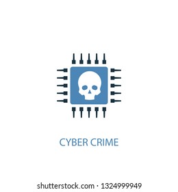 cyber crime concept 2 colored icon. Simple blue element illustration. cyber crime concept symbol design. Can be used for web and mobile UI/UX