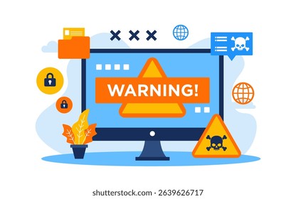cyber crime Flat Concept Illustration