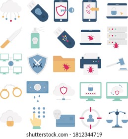 
Cyber Crime and Hacking Isolated Vector icons set every single icon can be easily modified or edit
