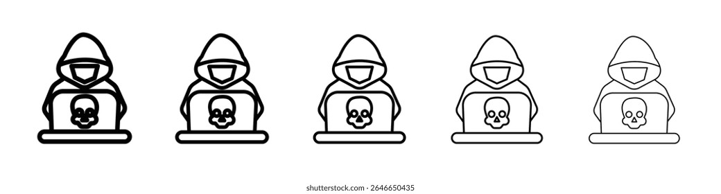 Cyber crime ícone plano simples esboço logotipo