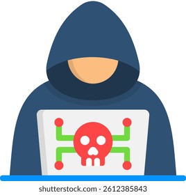 Cyber Crime Icon Flat Vector Illustration