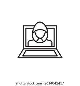 Cyber crime icon line art vector