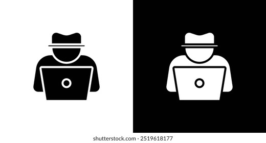 Cyberkriminalität Symbol lineares Logo einzeln
