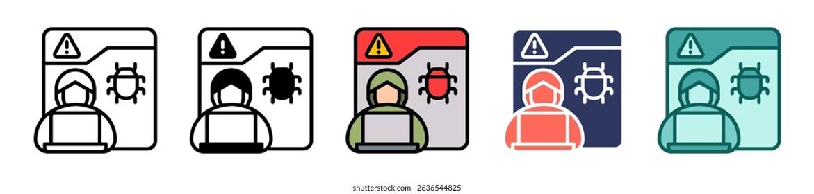 Cyber Crime Icon Multiple Vector Illustration