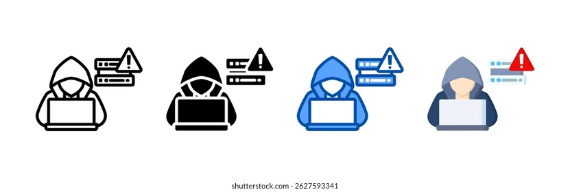 Conjunto de iconos de ciberdelito Paquete. Colección de iconos de estilo múltiple perfecta para Sitios web, App y presentaciones. Colección de icono de Vector simple