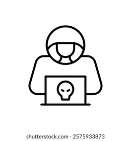 Cyber crime icon simple vector symbol