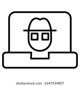 Cyber crime icon Thin line vector design