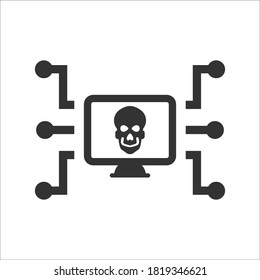 Icono de ciberdelito, gráficos vectoriales