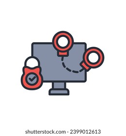 icono del cibercrimen. vector.Curso editable.Signo de estilo lineal para uso de diseño web,logotipo.Ilustración de símbolo.