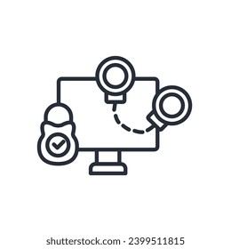 cyber crime icon. vector.Editable stroke.linear style sign for use web design,logo.Symbol illustration.