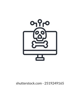 cyber crime icon. vector.Editable stroke.linear style sign for use web design,logo.Symbol illustration.