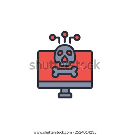 cyber crime icon. vector.Editable stroke.linear style sign for use web design,logo.Symbol illustration.