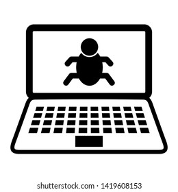 cyber crime icons, Hacker icons with bug virus crack worm spam isolated vector illustration - vector