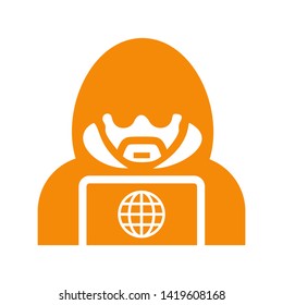 cyber crime icons, Hacker icons with bug virus crack worm spam isolated vector illustration - vector