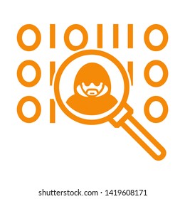 cyber crime icons, Hacker icons with bug virus crack worm spam isolated vector illustration - vector