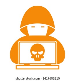 cyber crime icons, Hacker icons with bug virus crack worm spam isolated vector illustration - vector