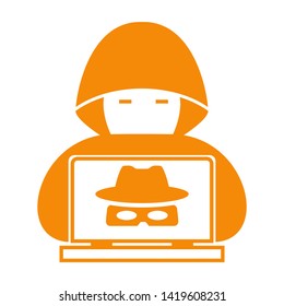cyber crime icons, Hacker icons with bug virus crack worm spam isolated vector illustration - vector