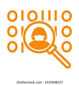cyber crime icons, Hacker icons with bug virus crack worm spam isolated vector illustration - vector
