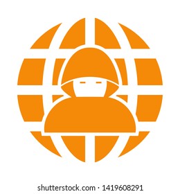 cyber crime icons, Hacker icons with bug virus crack worm spam isolated vector illustration - vector