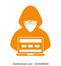 cyber crime icons, Hacker icons with bug virus crack worm spam isolated vector illustration - vector
