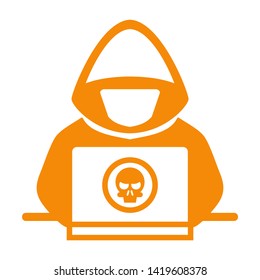 cyber crime icons, Hacker icons with bug virus crack worm spam isolated vector illustration - vector
