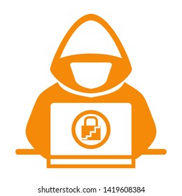 cyber crime icons, Hacker icons with bug virus crack worm spam isolated vector illustration - vector
