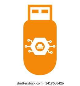 cyber crime icons, Hacker icons with bug virus crack worm spam isolated vector illustration - vector
