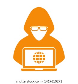 cyber crime icons, Hacker icons with bug virus crack worm spam isolated vector illustration - vector

