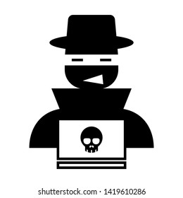 cyber crime icons, Hacker icons with bug virus crack worm spam isolated vector illustration - vector
