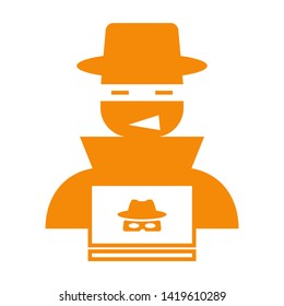 cyber crime icons, Hacker icons with bug virus crack worm spam isolated vector illustration - vector
