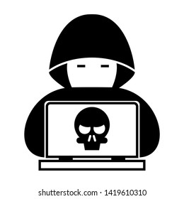 cyber crime icons, Hacker icons with bug virus crack worm spam isolated vector illustration - vector
