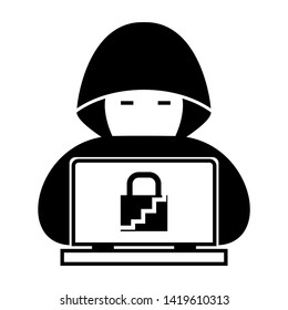 cyber crime icons, Hacker icons with bug virus crack worm spam isolated vector illustration - vector
