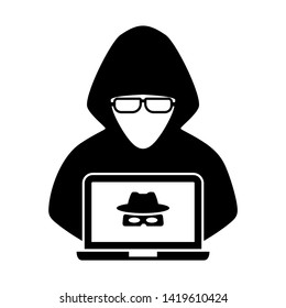 cyber crime icons, Hacker icons with bug virus crack worm spam isolated vector illustration - vector
